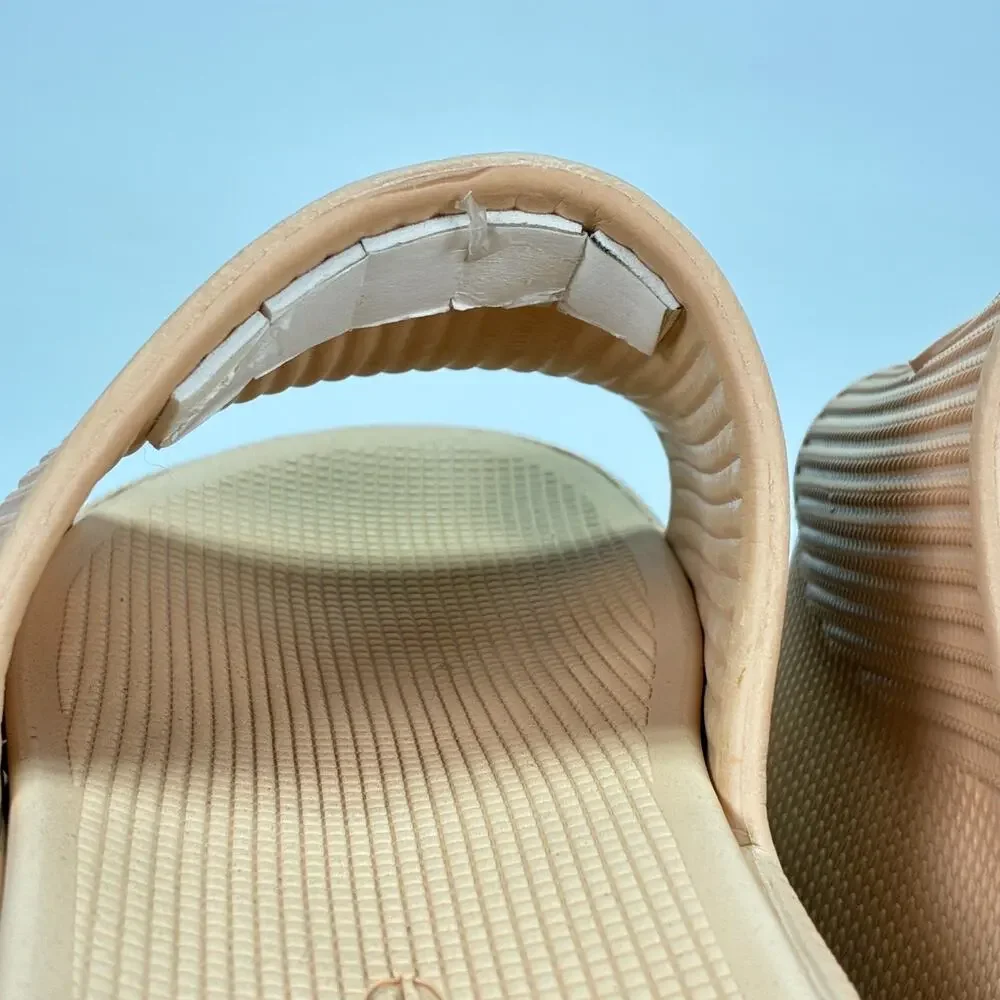 Bebe Plushy Natural Comfort Casual Slip On Platform Slide Sandals Women's Size 6